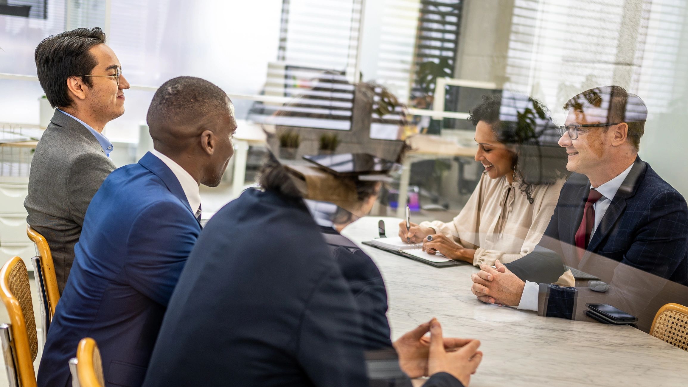 Law firm consultation in a conference room
